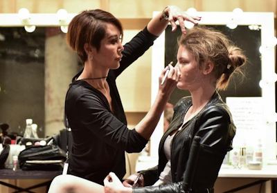 Makeup being applied